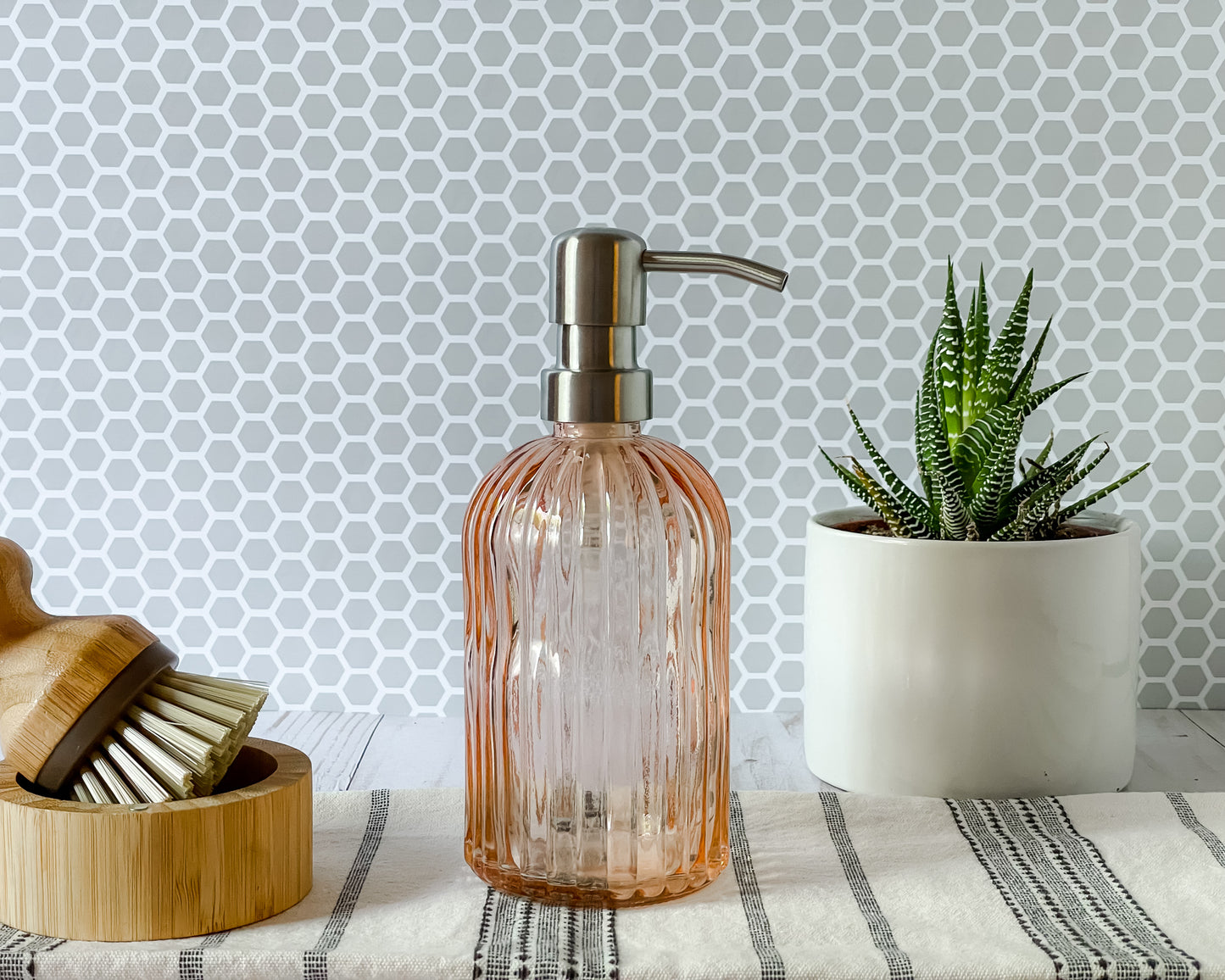 Siena Orange Round Fluted Soap Dispenser