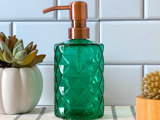 Coronet Green Round Diamond Liquid Soap Dispenser