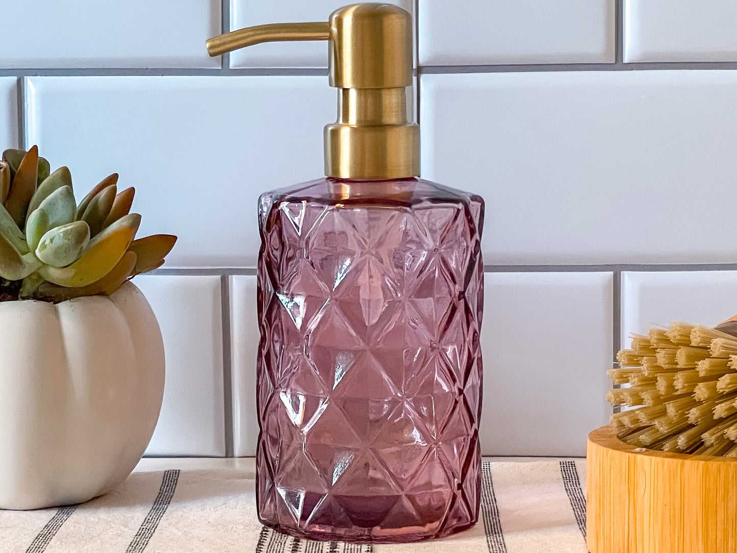 Coronet Violet Round Diamond Liquid Soap Dispenser